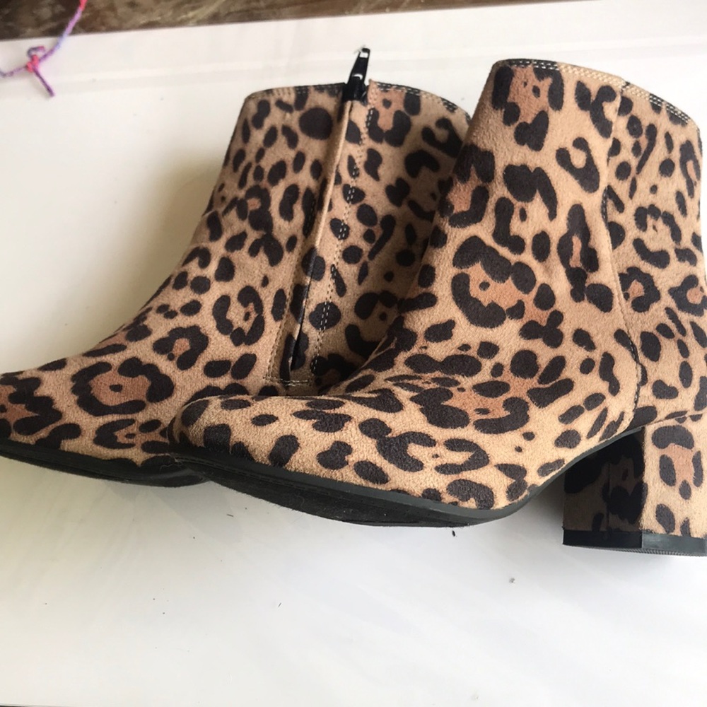 Cheetah print booties